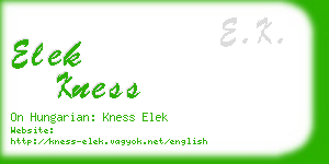 elek kness business card